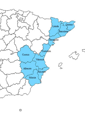 Mapa Delegación Valencia - Oliver